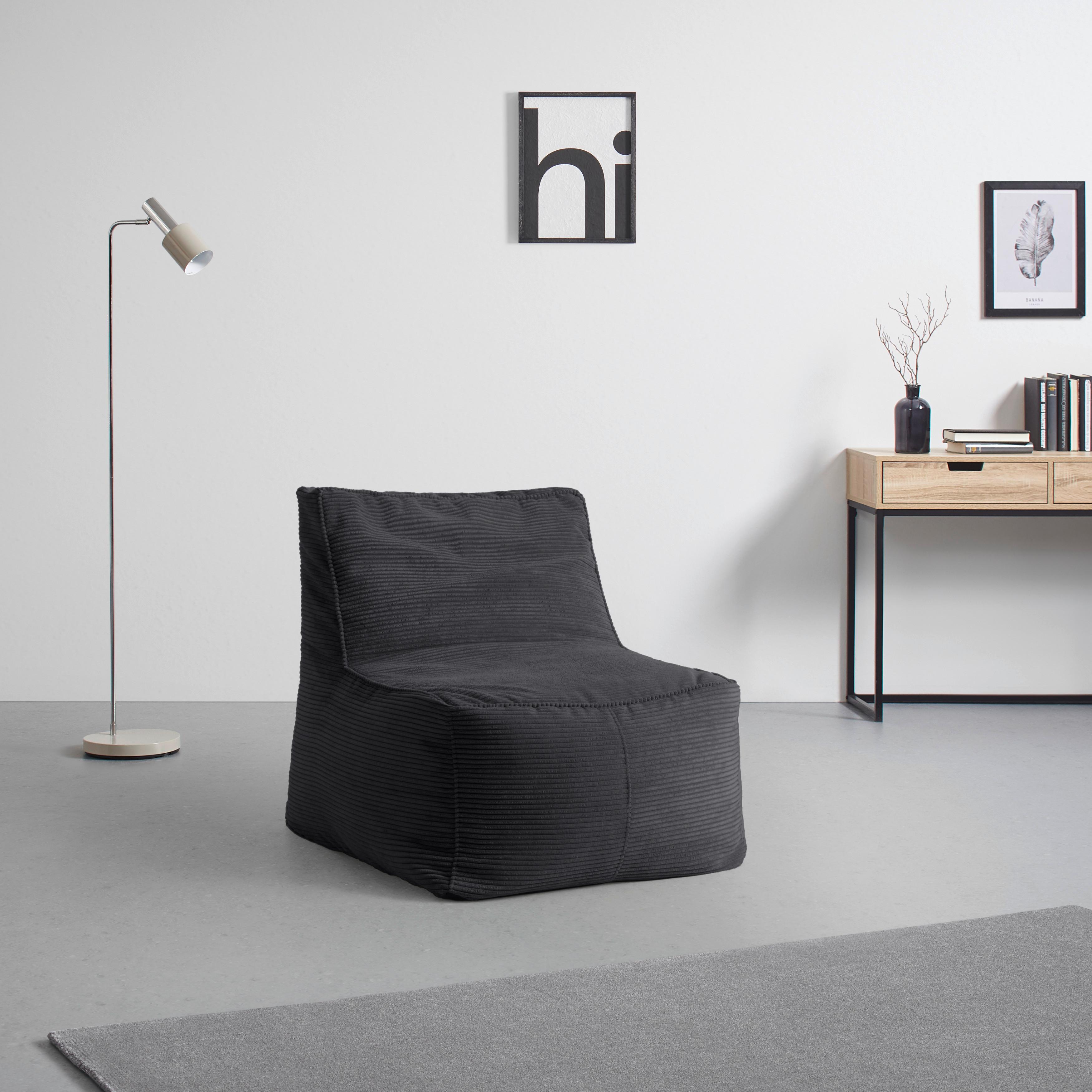 Sedací vak CAROLINE, antracit.menčester, max. 90 kg - antracitová, Modern, textil (75/84/88cm) - Mömax
