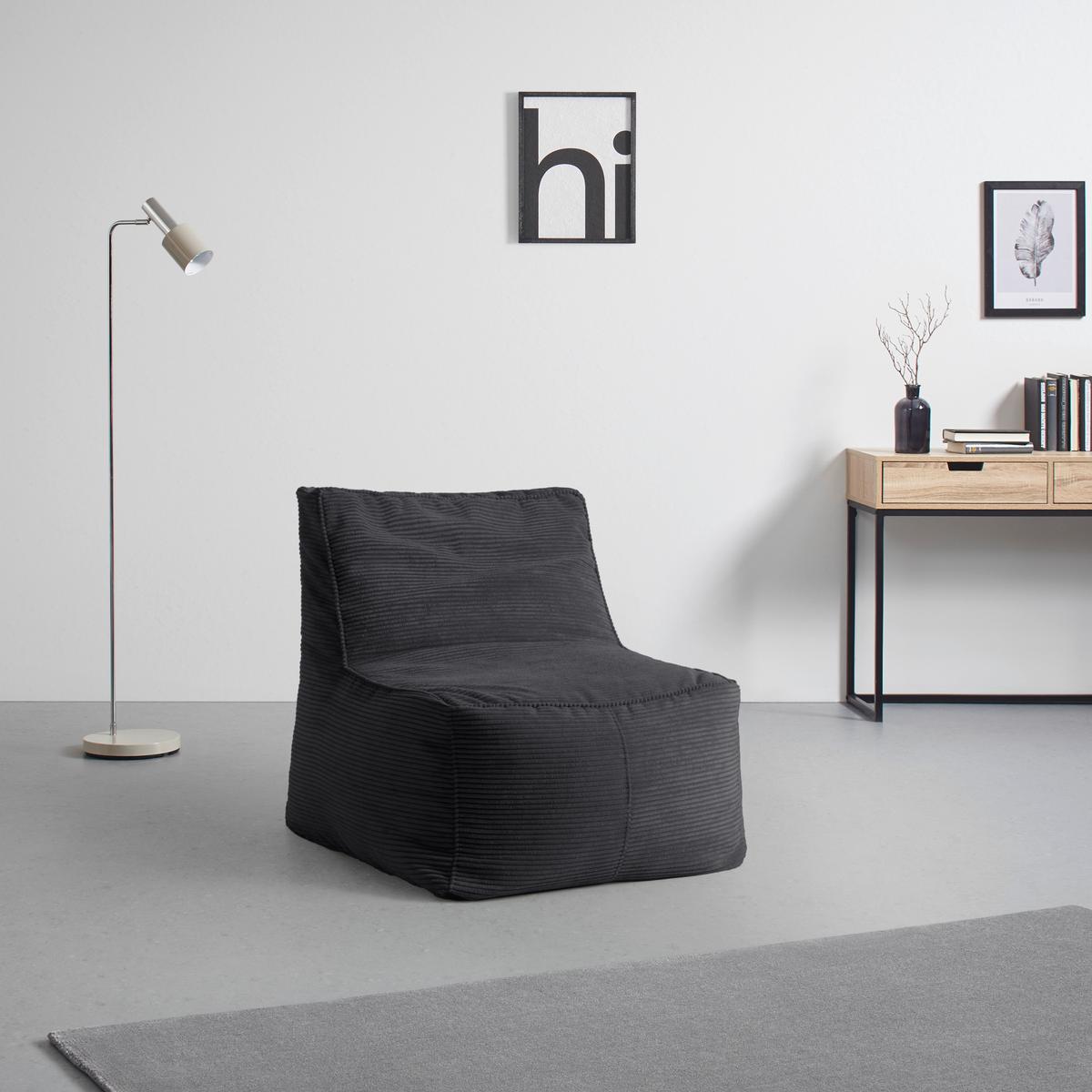 Sedací vak CAROLINE, antracit.menčester, max. 90 kg - antracitová, Modern, textil (75/84/88cm) - Mömax