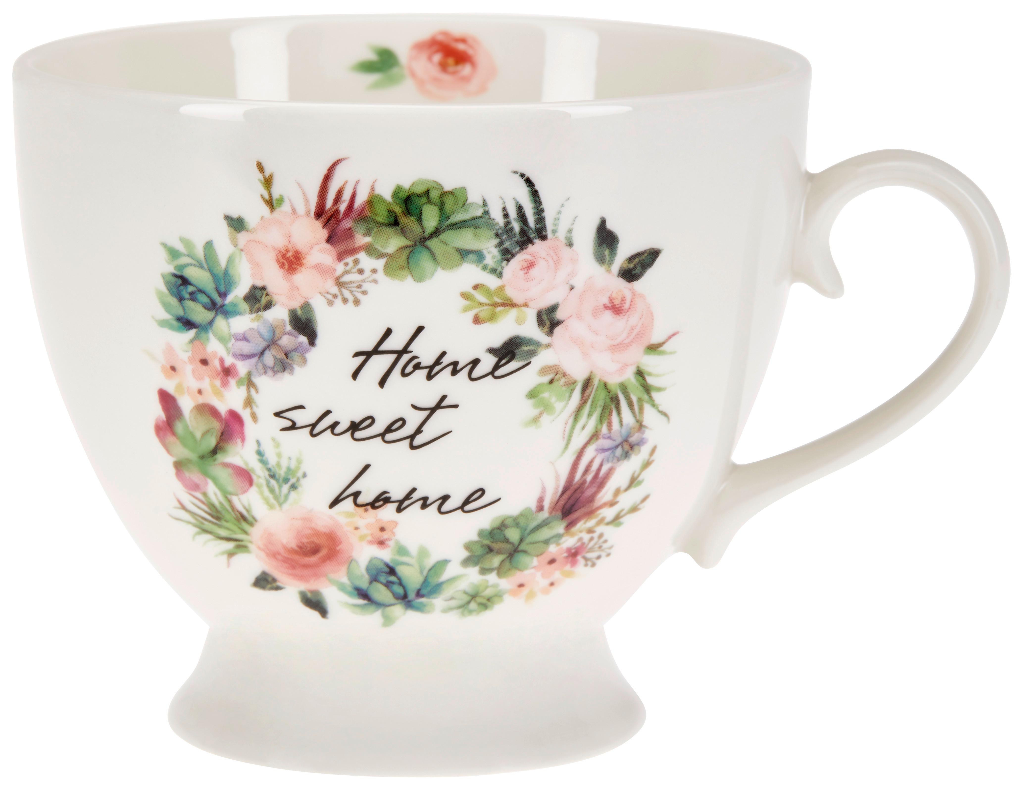 Kaffeebecher New Bone China 380 ml Weiß Emi - Multicolor, Basics, Keramik (10,9/9,4cm) - Ondega