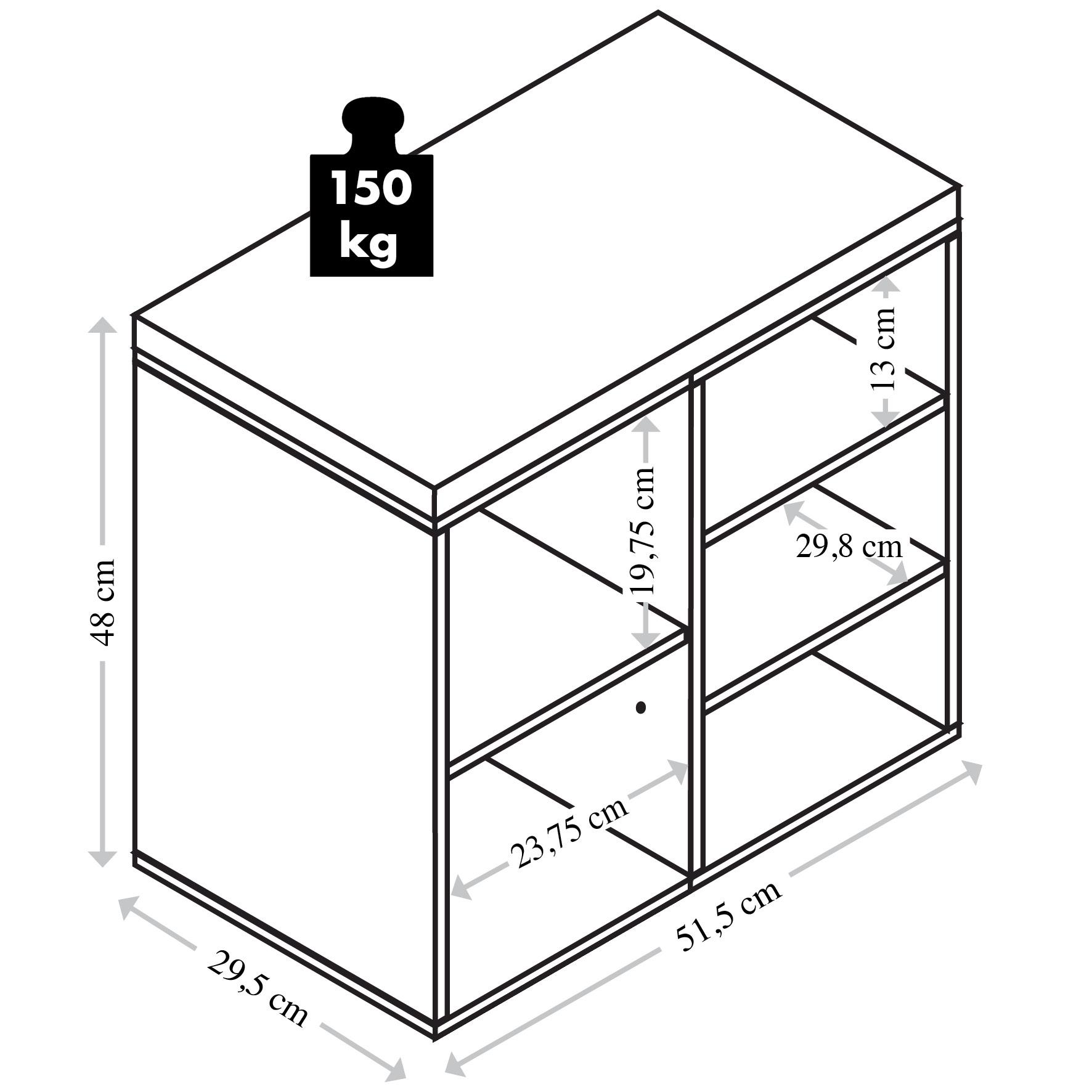 Garderobenbank B: 52 cm Gepolstert 5 Fächer Grau - Grau, Basics, Holzwerkstoff (51,5/29,5/48cm) - Kesper
