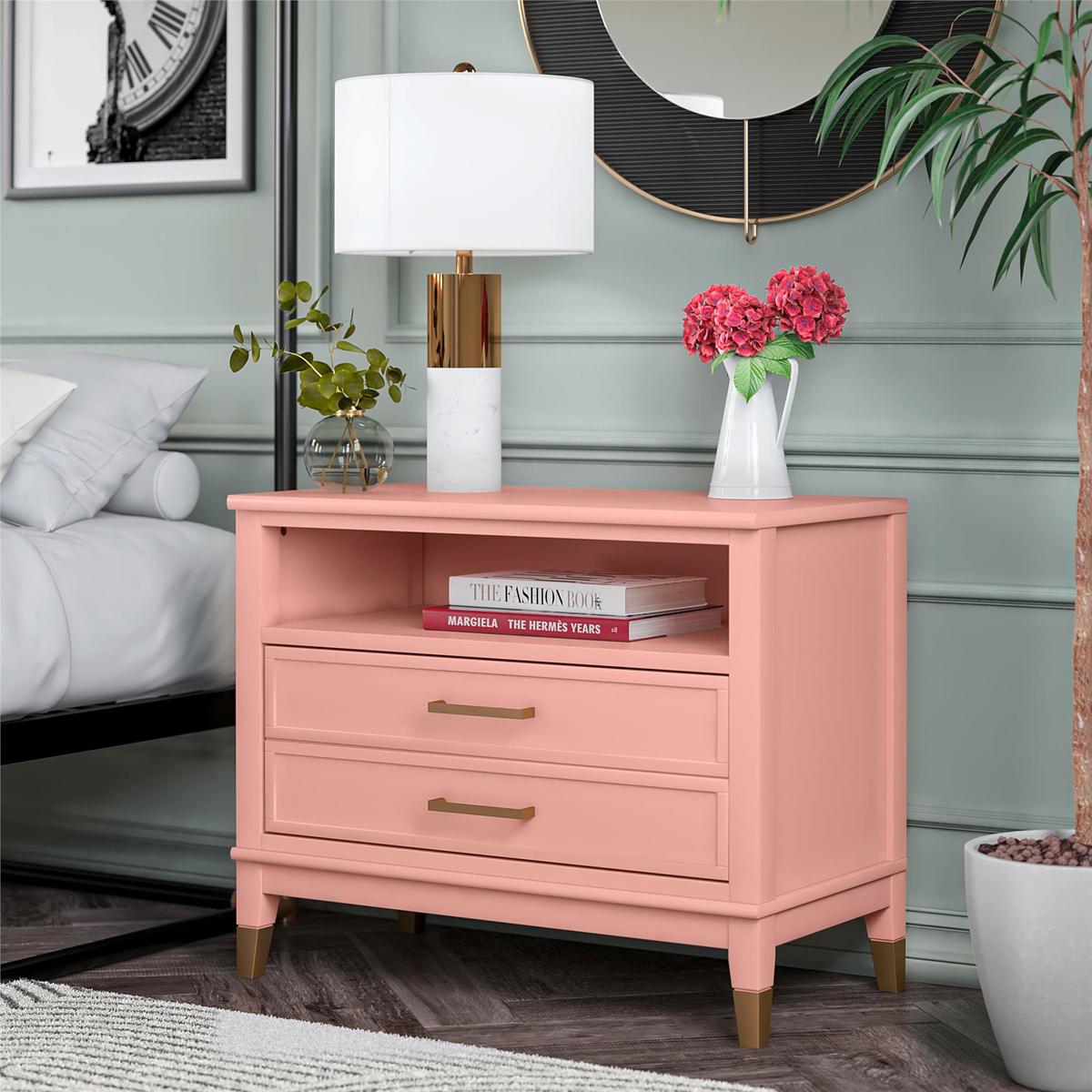 Nachttisch Westerleigh Hellrosa B: 76 Cm - Hellrosa, Design, Holzwerkstoff (76/61/40cm) - MID.YOU