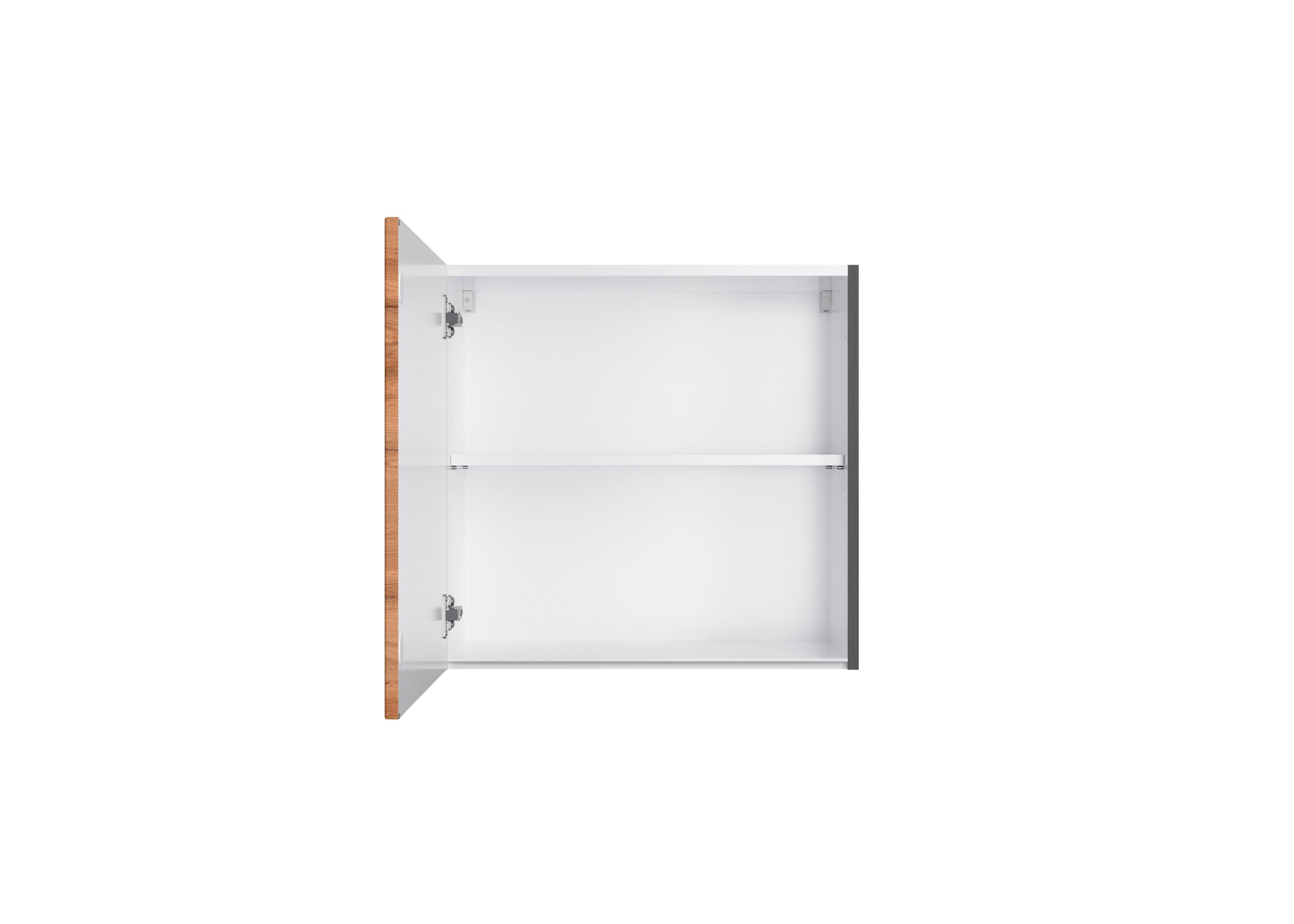 Küchenoberschrank Turin 60cm Graphitfarben/Eiche 1 Drehtüre - Eiche Wotan/Graphitfarben, Design (60/57/34cm) - Held