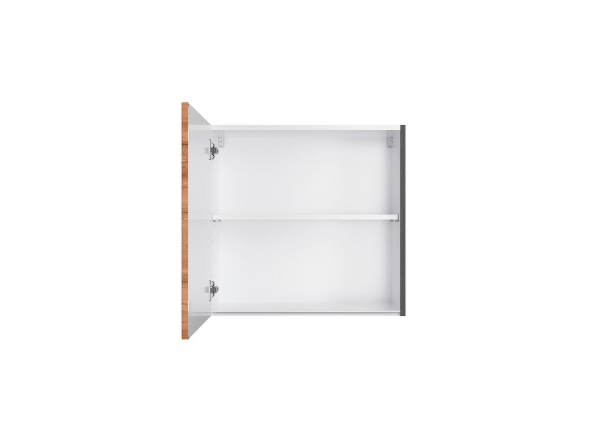 Küchenoberschrank Turin 60cm Graphitfarben/Eiche 1 Drehtüre - Eiche Wotan/Graphitfarben, Design (60/57/34cm) - Held