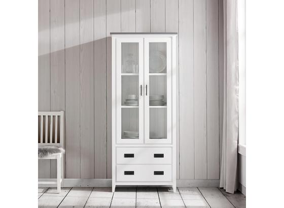 Vitrína Liana - šedá/bílá, Moderní, kov/dřevo (76/180/36,5cm) - Mömax modern living Vitrína Liana - šedá/bílá, Moderní, kov/dřevo (76/180/36,5cm) - Mömax modern living