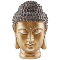 Dekofigur Buddhakopf H: 13 cm Kunststoff für In- und Outdoor - Goldfarben/Braun, LIFESTYLE, Kunststoff (8,5/13cm) - Luca Bessoni