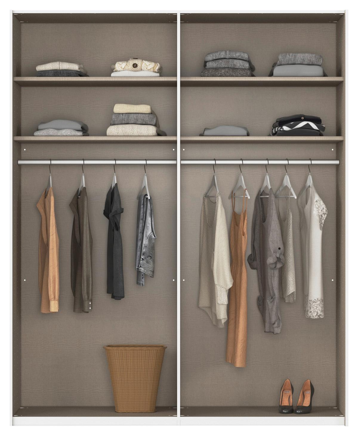 Drehtürenschrank Versitiy-d Eiche Artisan/marmoroptik 4trg - Silberfarben/Eiche Artisan, Trend, Holzwerkstoff (181/229/54cm) - James Wood