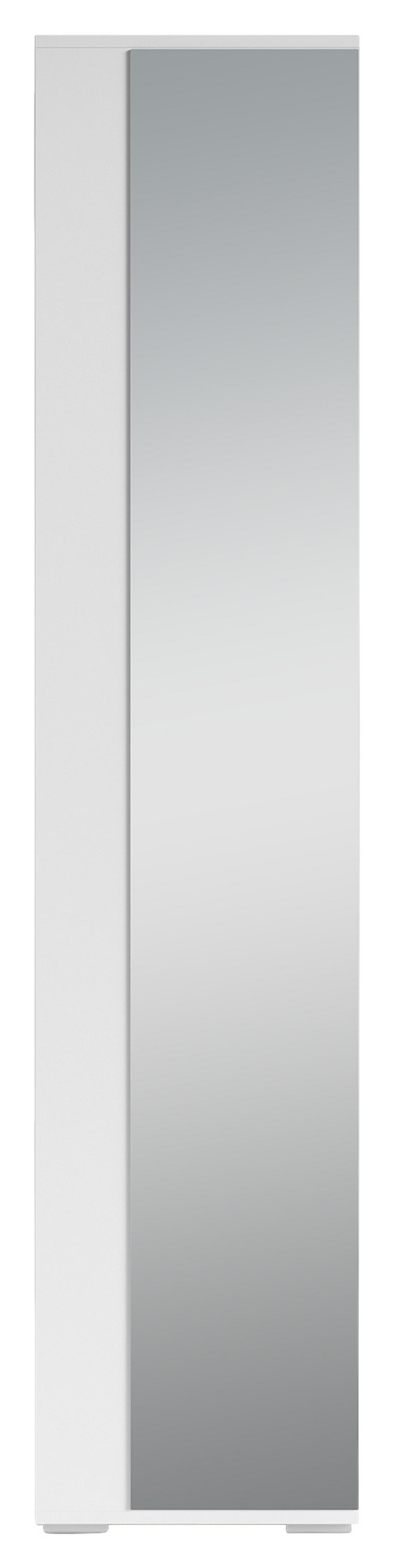 Garderobenschrank Ben B: 40cm Weiß - Weiß, MODERN, Glas/Holzwerkstoff (40/185/35cm) - MID.YOU