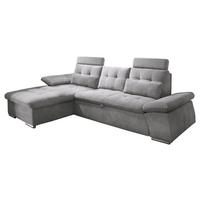 Ecksofa mit Schlaffunktion Nalo Longchair, Webstoff - Silberfarben/Grau, KONVENTIONELL, Holzwerkstoff/Textil (170/268cm) - MID.YOU