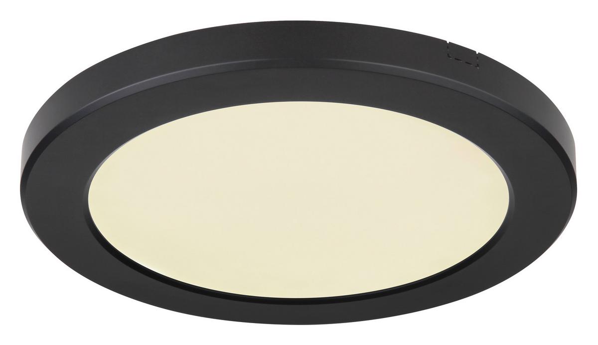 Led-deckenleuchte Nita Ø 22 Cm Fixierbare Farben - Opal/Schwarz, MODERN, Kunststoff (22/1,8cm) - Luca Bessoni