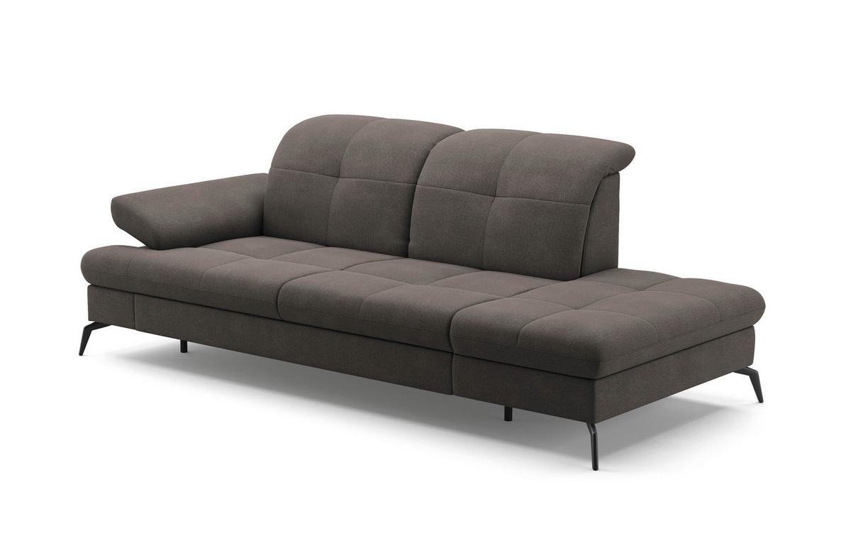 Récamiere Amica E, Graphitfarben B: 231 - Schwarz/Graphitfarben, KONVENTIONELL, Textil (231/90/122cm) - Sit & More