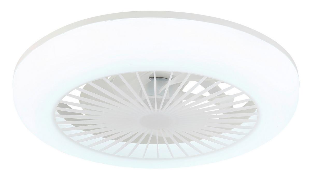 Deckenventilator Kunststoff 230V Transparent - Transparent/Opal, Design, Kunststoff (45/140cm) - Globo