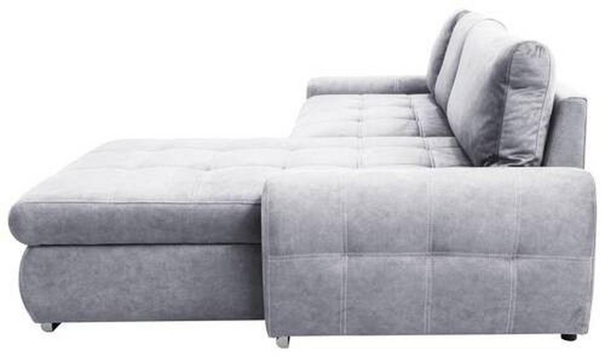 Rohová sedačka SOLAR, oboustranná, šedý samet - šedá/barvy chromu, Moderní, textil (277/175cm)