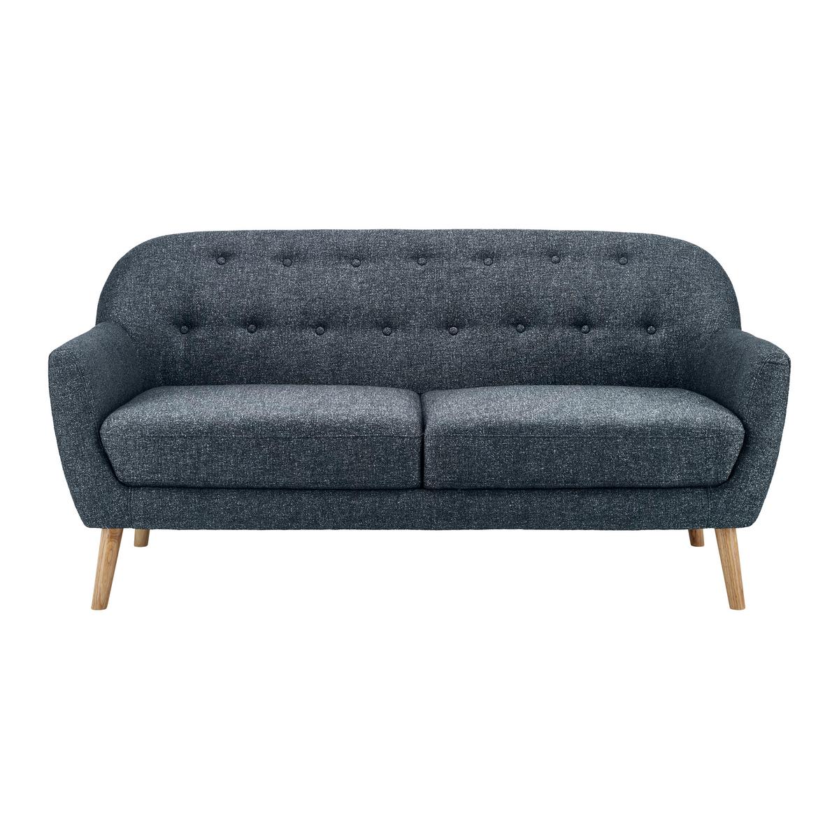Pohovka LORY šedá - tmavě šedá/přírodní barvy, Moderní, dřevo/textil (170/78/86cm) - Bessagi Home