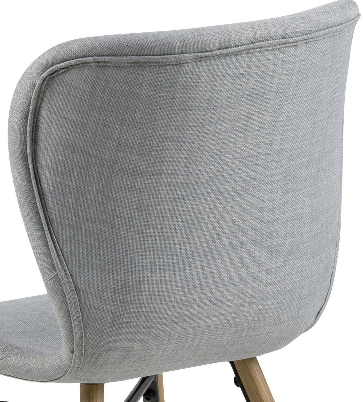 Polsterstuhl Batilda Hellgrau Echtholz Beine - Eichefarben/Hellgrau, LIFESTYLE, Holz/Textil (47/82,5/53cm) - Carryhome