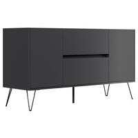 Sideboard Posseik Industrial Graphitfarben B: 139 cm - Graphitfarben/Schwarz, Design, Holzwerkstoff (139/75,8/42cm) - MID.YOU