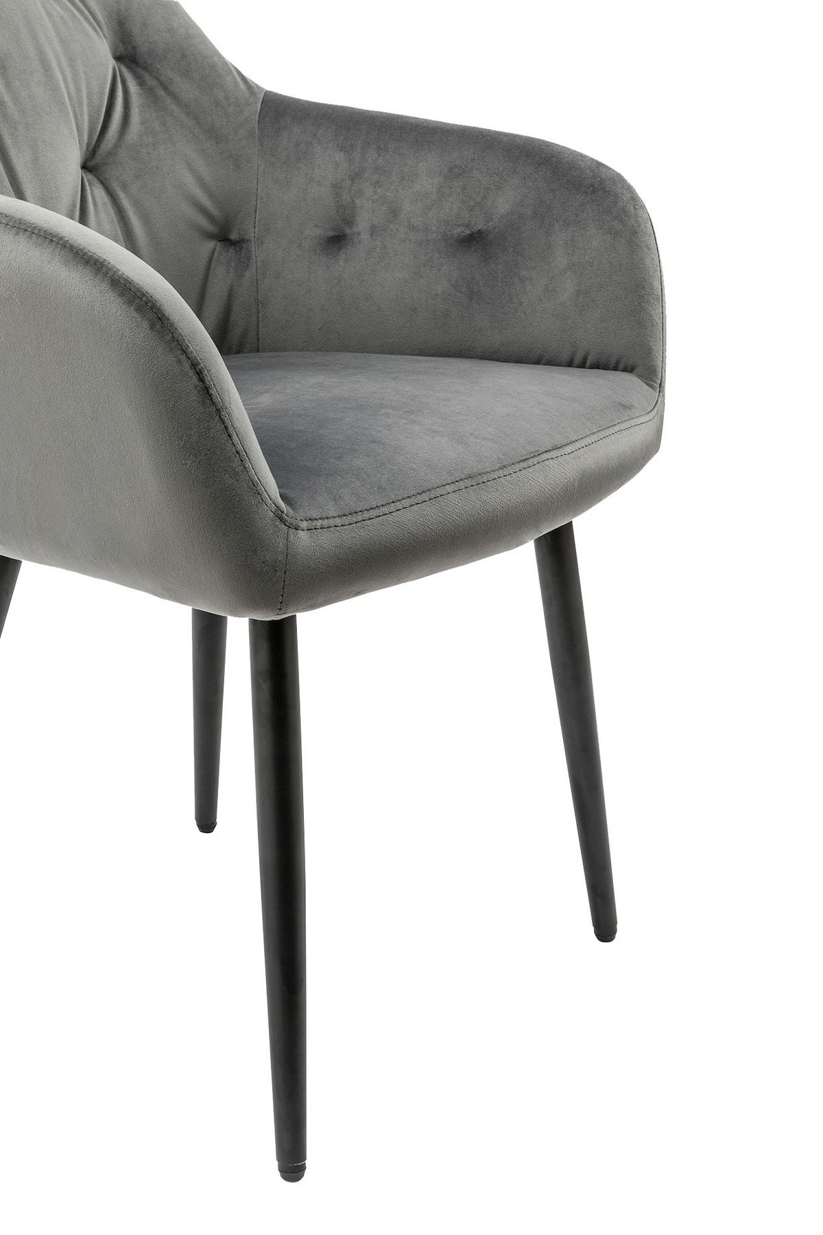 Armlehnstuhl Grau B: 61 Cm - Schwarz/Grau, MODERN, Textil/Metall (61/85/45cm) - Livetastic