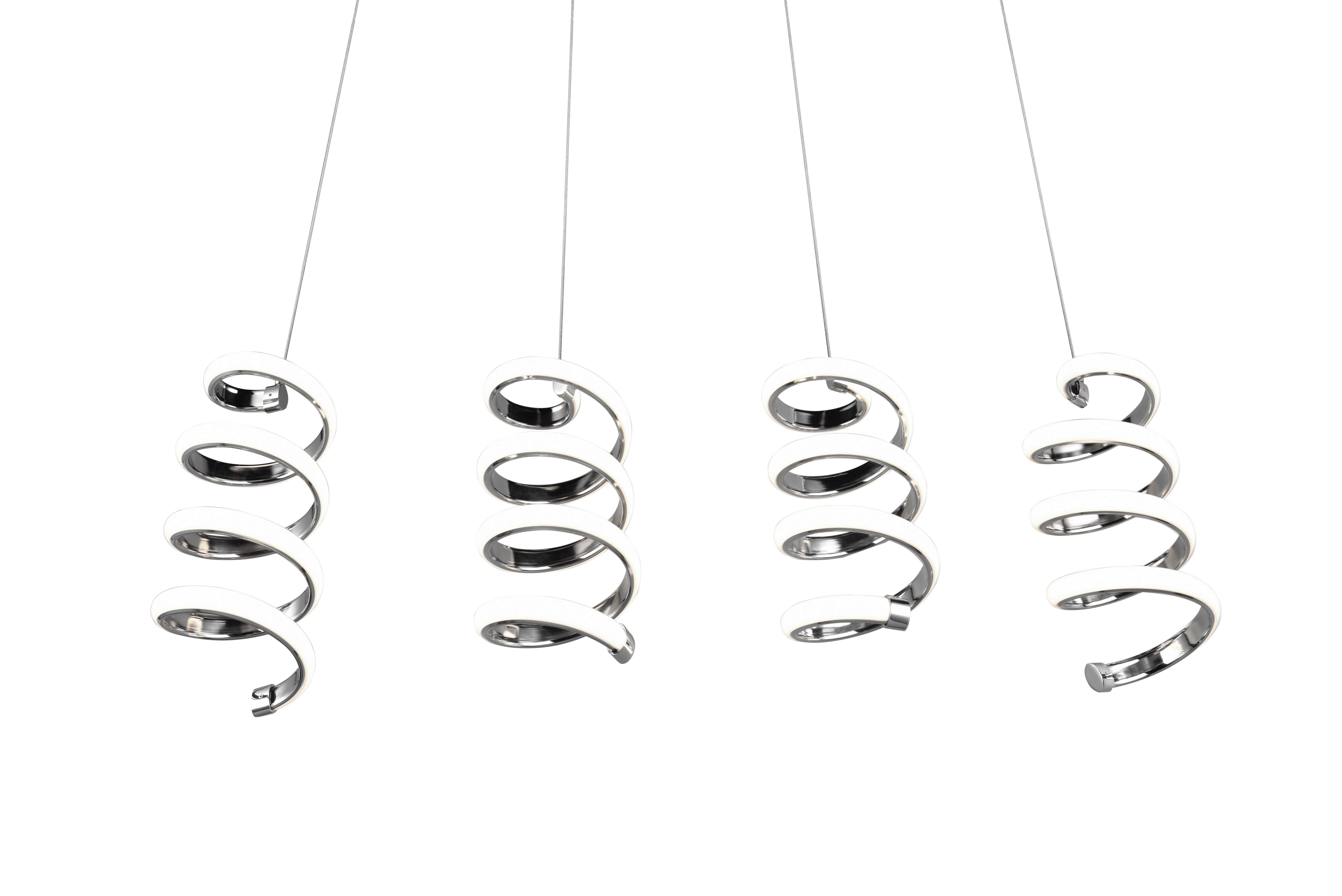 Hängeleuchte Laola H: 150 cm 4-Flammig - Chromfarben, MODERN, Metall (91,5/150/13,5cm)