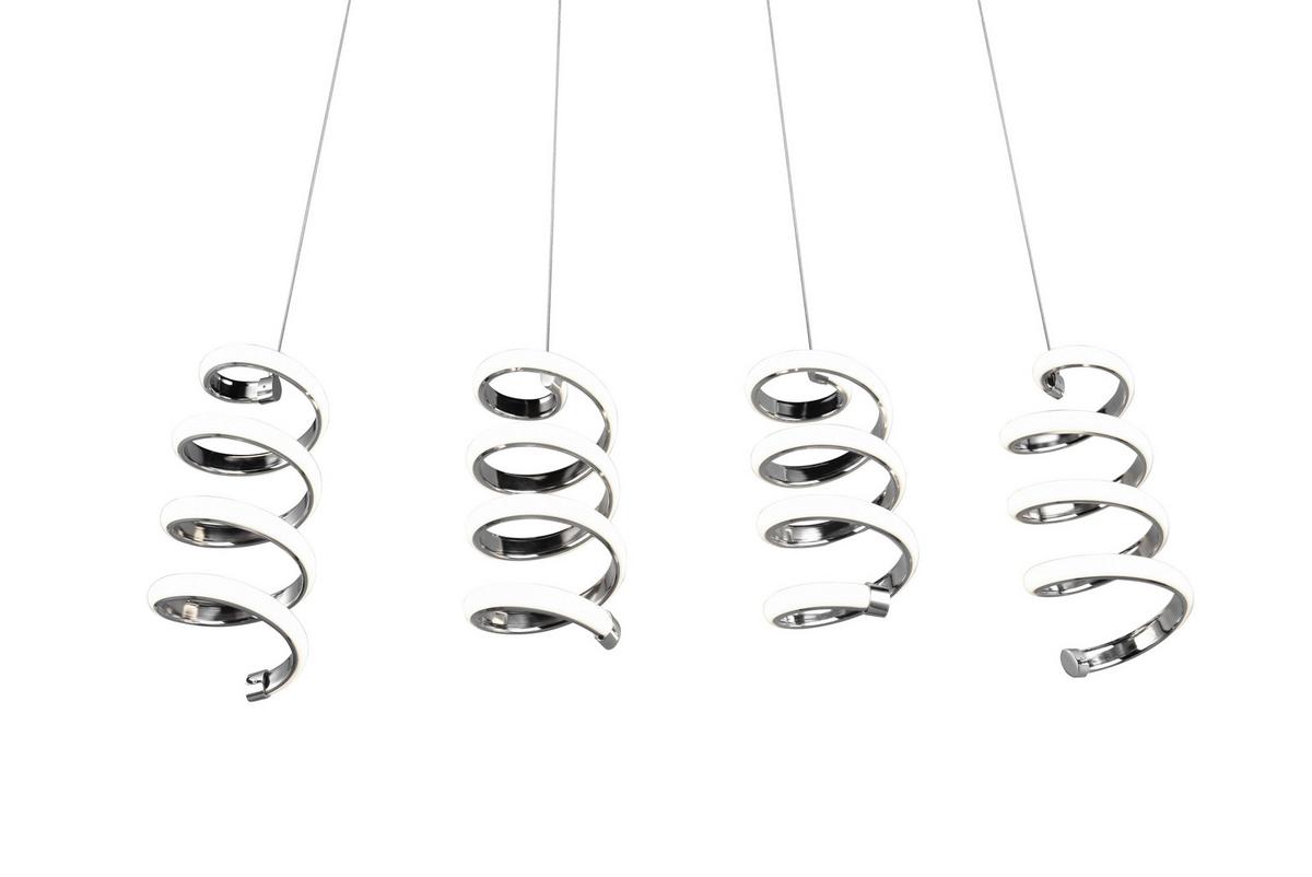 Hängeleuchte Laola H: 150 cm 4-Flammig - Chromfarben, MODERN, Metall (91,5/150/13,5cm)