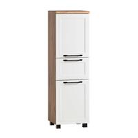 Vysoká skrinka ELAMU -EXKLUSIV- - čierna/biela, Romantik / Landhaus, kov/kompozitné drevo (40/130/35cm) - Mömax