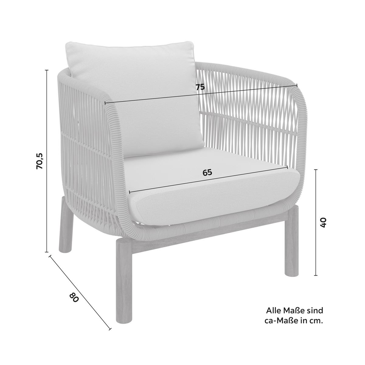 TERASOVÁ SEDACÍ SOUPRAVA MALENE - krémová/přírodní barvy, Moderní, kov/dřevo (168/70,5/80cm) - Bessagi Garden