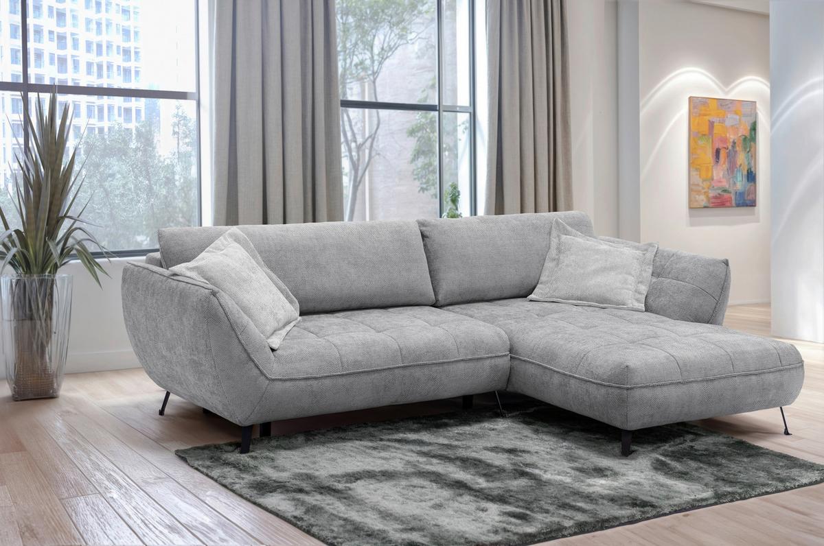 Ecksofa Samoa Grau S: 282x187 cm - Schwarz/Grau, Design, Textil (282/187cm) - Livetastic