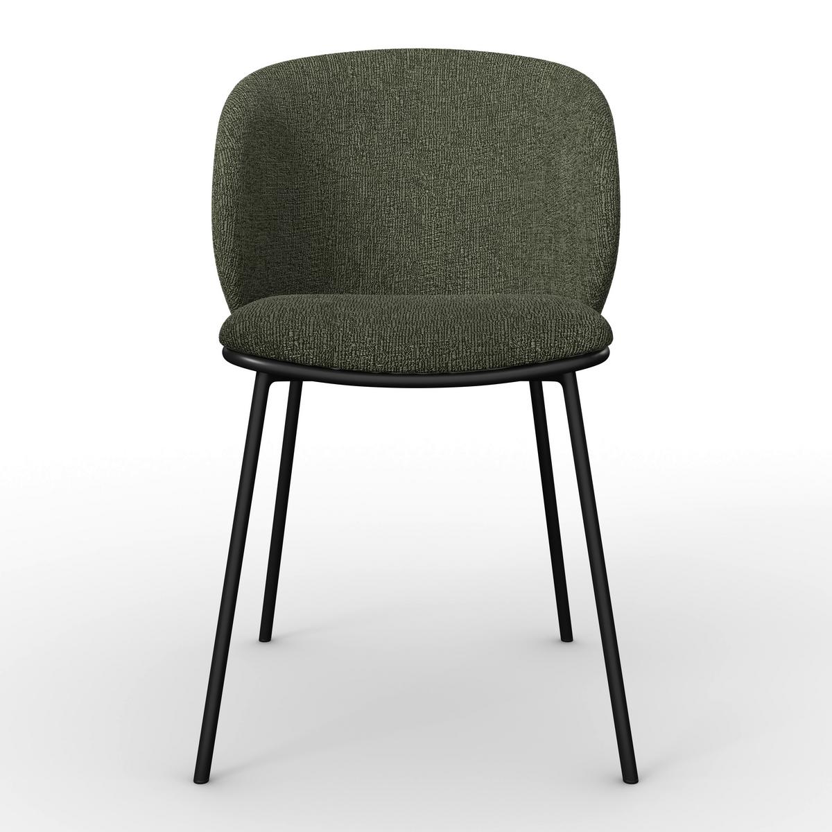 Stolička Malea MALEA - čierna/zelená, Modern, kov/drevo (49/81/52cm) - Bessagi Home