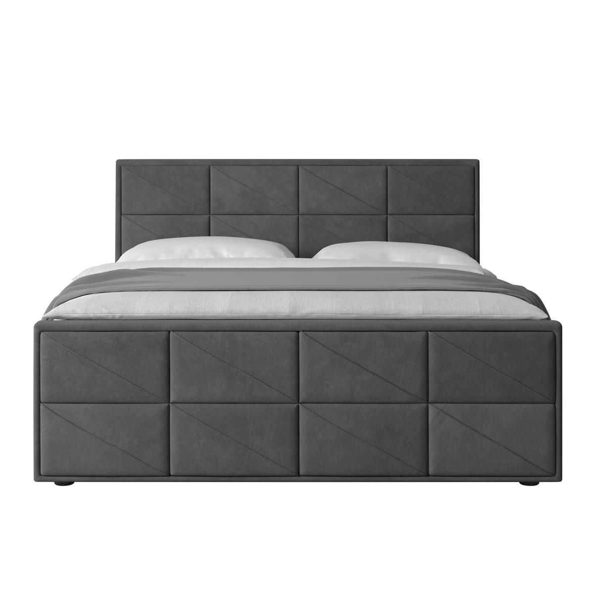 Boxspringbett mit Bettkasten Helsinki 180x200 cm Anthrazit - Anthrazit/Schwarz, MODERN, Karton/Holzwerkstoff (180/200cm) - MID.YOU