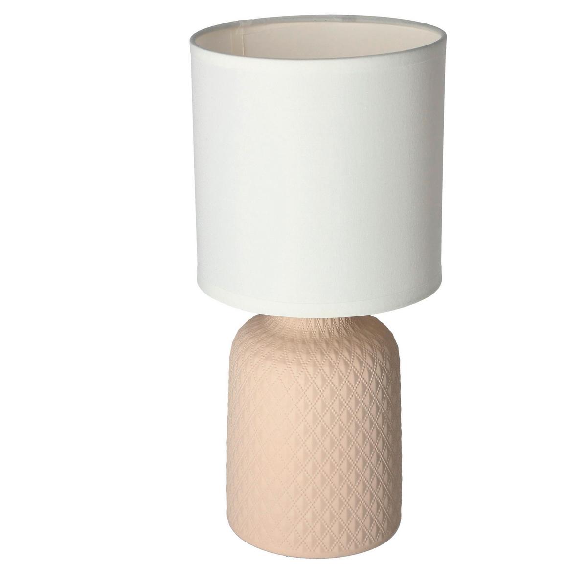 TISCHLEUCHTE 41-79879 - Beige/Weiß, KONVENTIONELL, Keramik/Kunststoff (15/15/32cm)