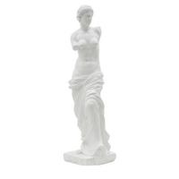 Skulptur Statue Woman Weiß, B: 14 cm - Weiß, Basics, Kunststoff (14/49/12cm)