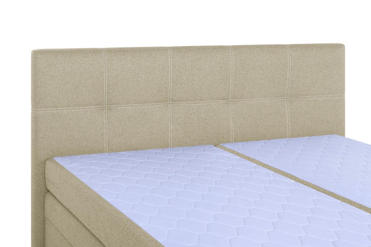 Boxspringbett Royal 180x200 Begie - Chromfarben/Beige, MODERN, Holzwerkstoff/Textil (180/200cm)