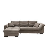 Ecksofa Federico Graubraun S: 188/302 cm - Graubraun/Schwarz, MODERN, Holz/Textil (188/302cm) - MID.YOU