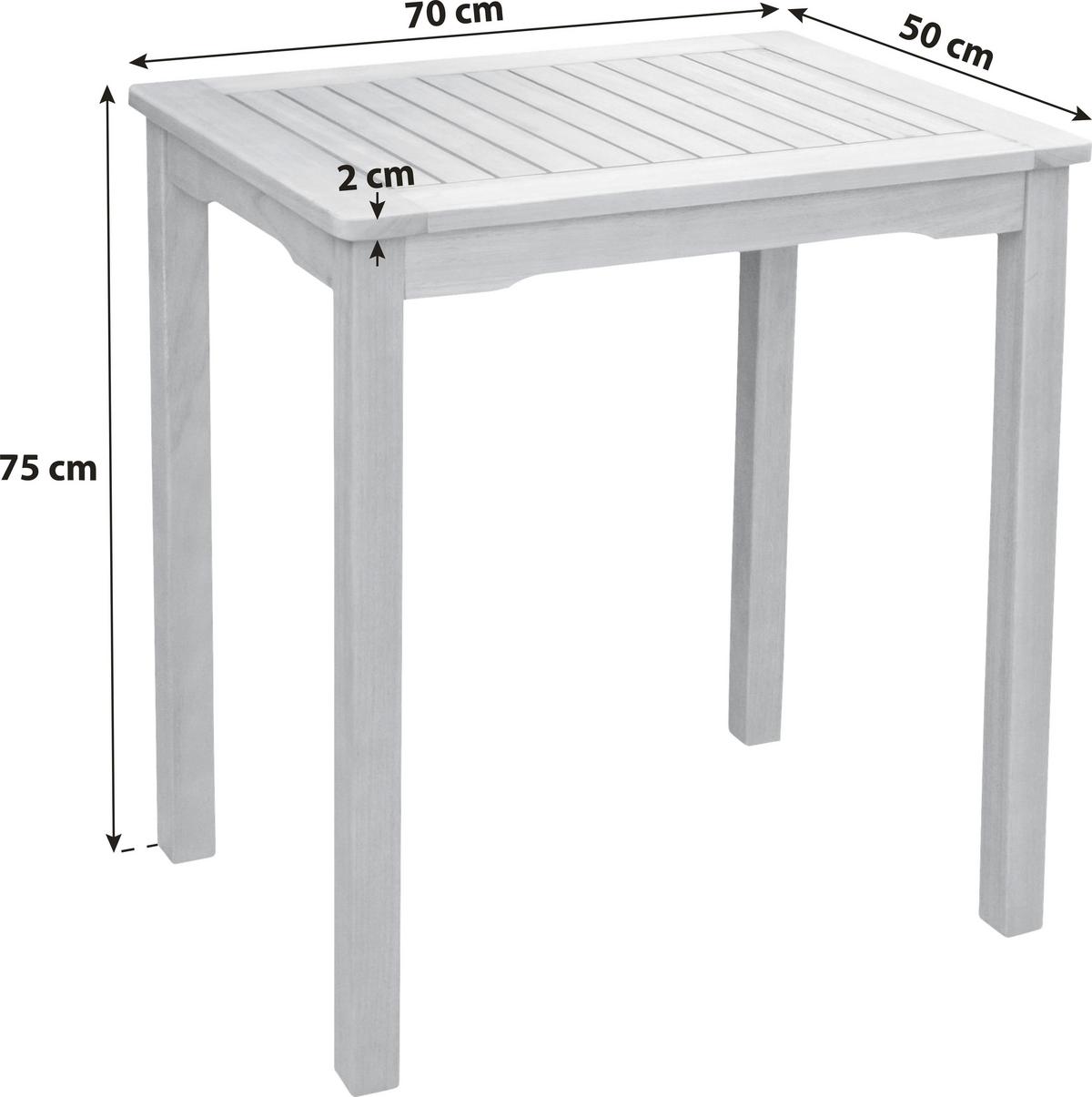 Gartentisch Pittsburgh - Braun, Basics, Holz (70/75/50cm)