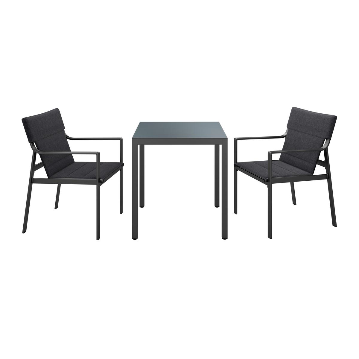 SADA NA BALKON SIENNA - antracitová, Moderní, kov/textil (70/74/70cm)