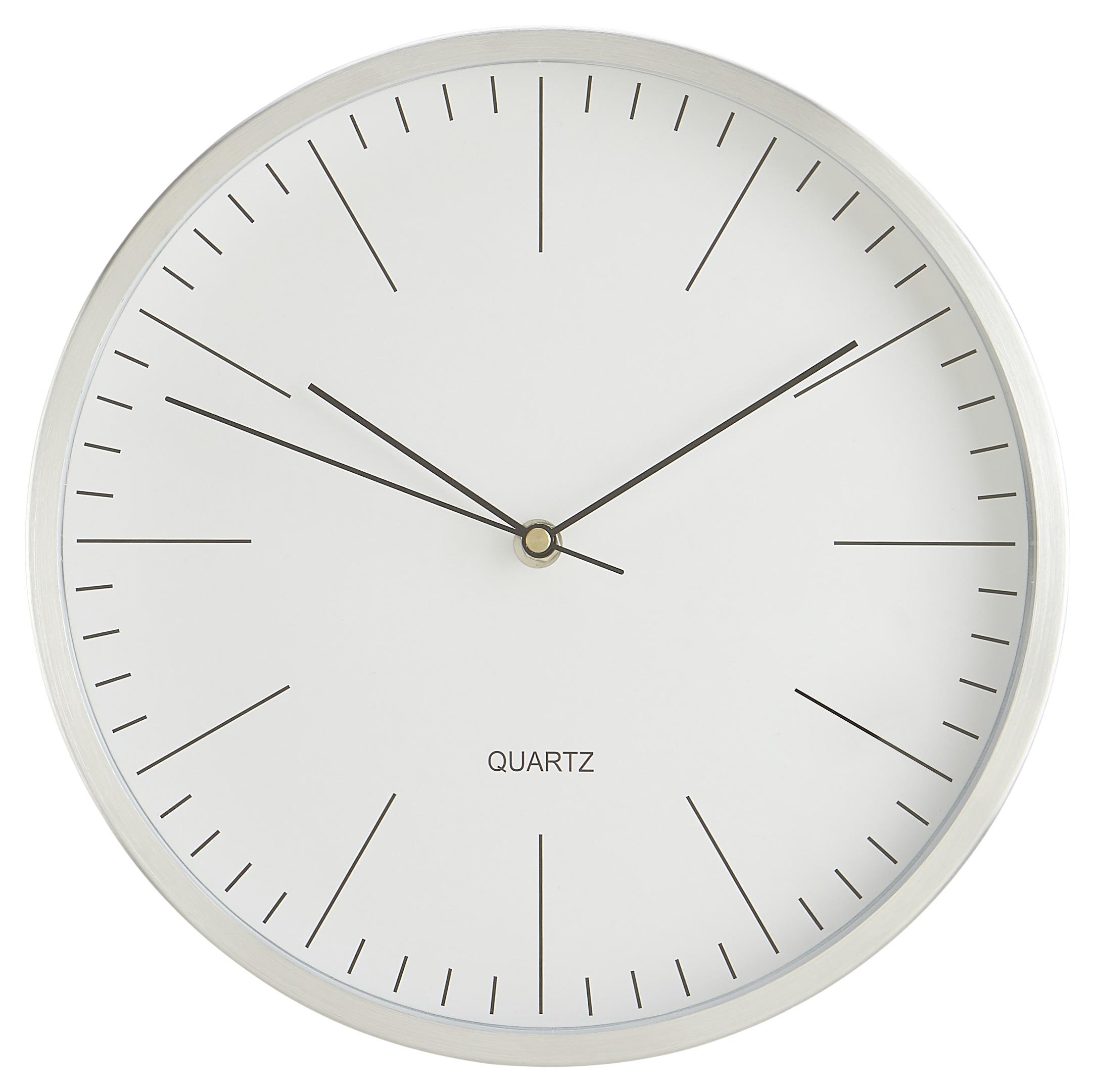 Nástenné Hodiny Rena - biela/strieborná, Moderný, kov/sklo (29,6cm) - Bessagi Home