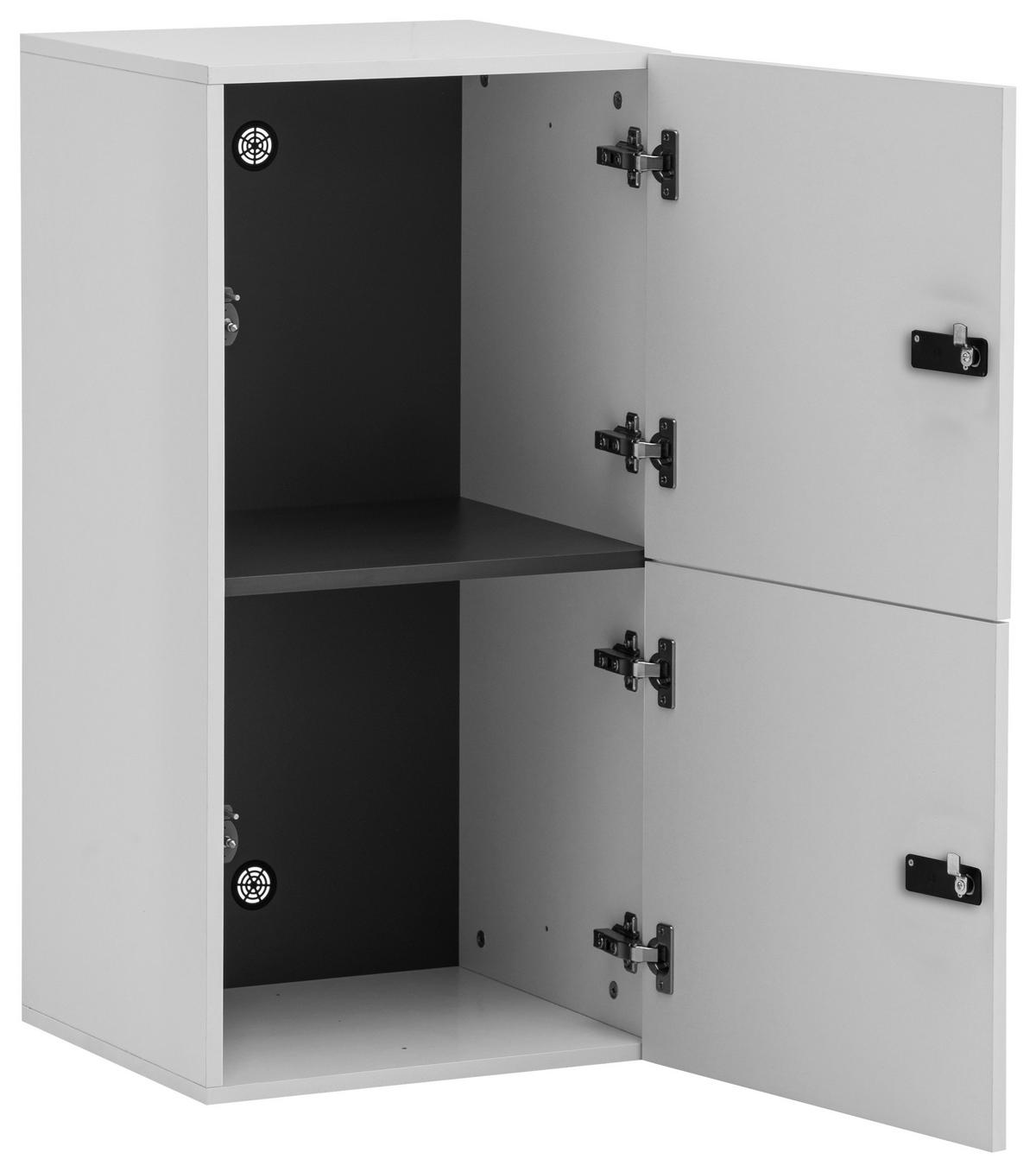 Spind Locked, Weiß B: 45,4 cm - Weiß, Design, Holzwerkstoff (45,4/92,6/40,65cm) - MID.YOU