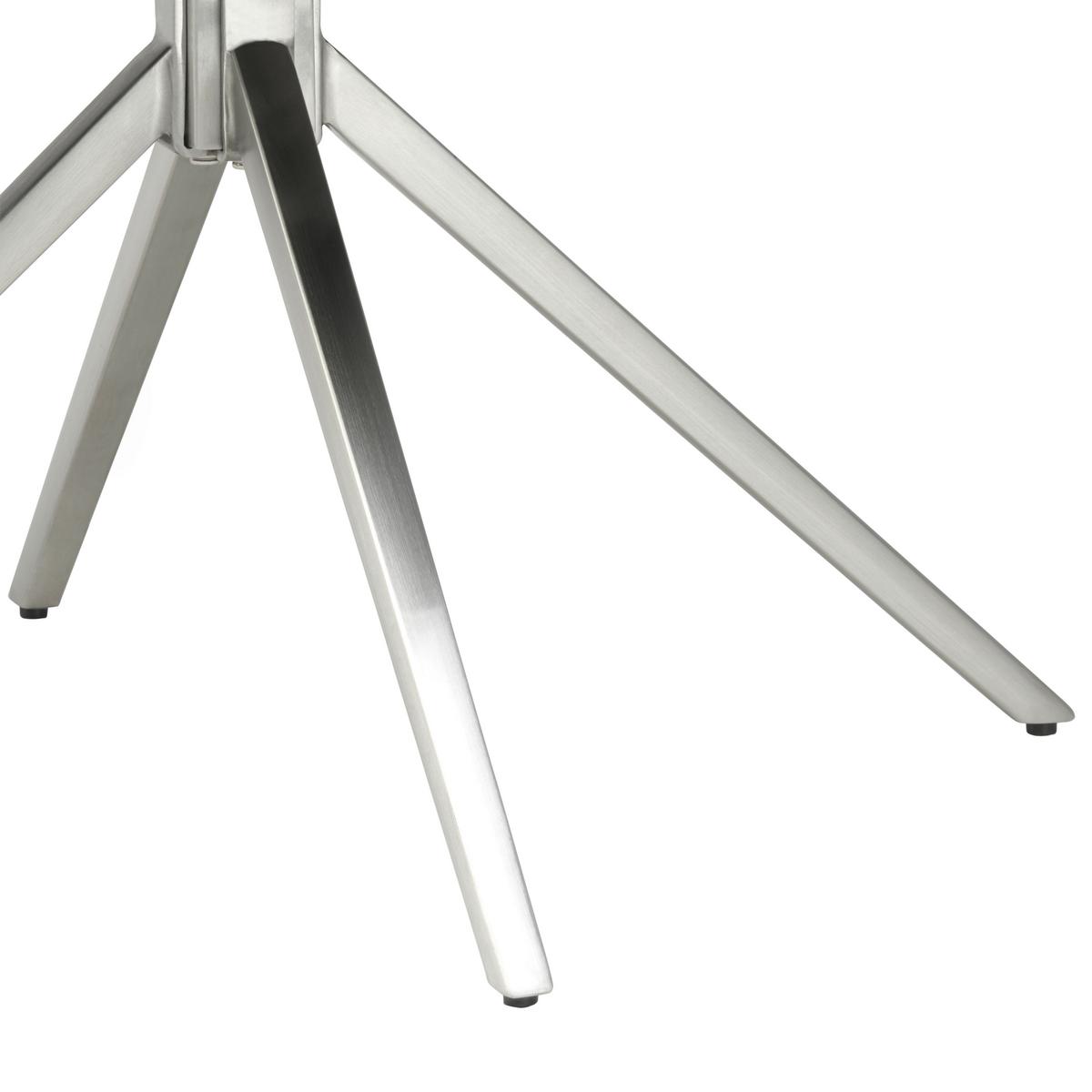 Armlehnstuhl Bathia Grau, Sitzfl. 360° drehbar - Edelstahlfarben/Grau, KONVENTIONELL, Textil/Metall (61/89/63cm) - Livetastic