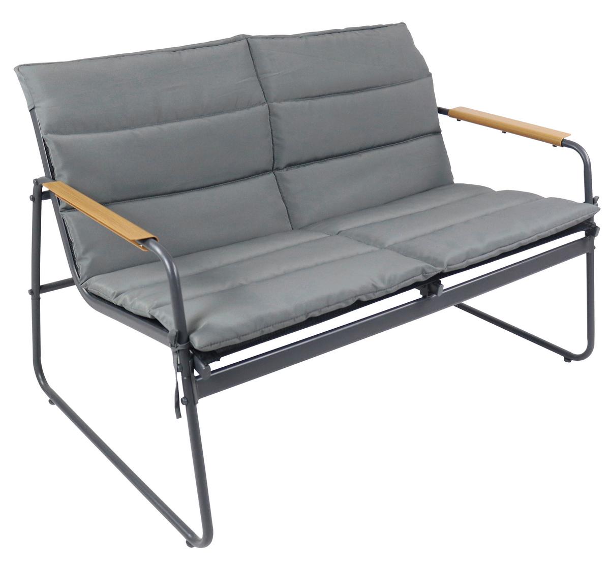 Loungegarnitur Lexila 4-teilig Anthrazit - Anthrazit/Schwarz, MODERN, Glas/Kunststoff - MID.YOU