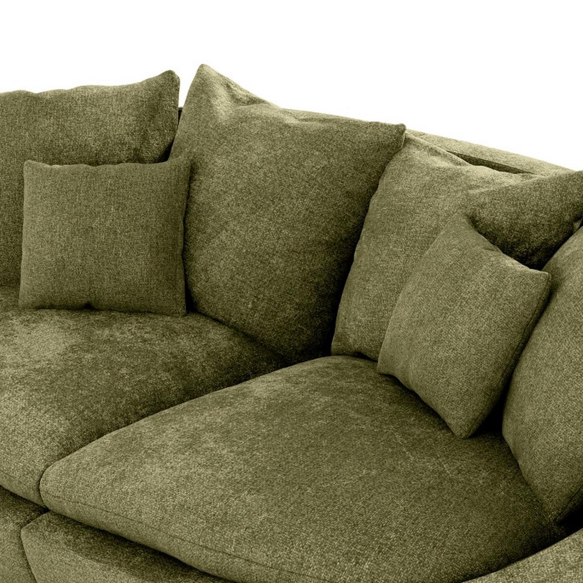 Bigsofa Maui, Grün B: 280 Cm - Schwarz/Grün, MODERN, Textil (280/87/131cm) - Trendmanufaktur