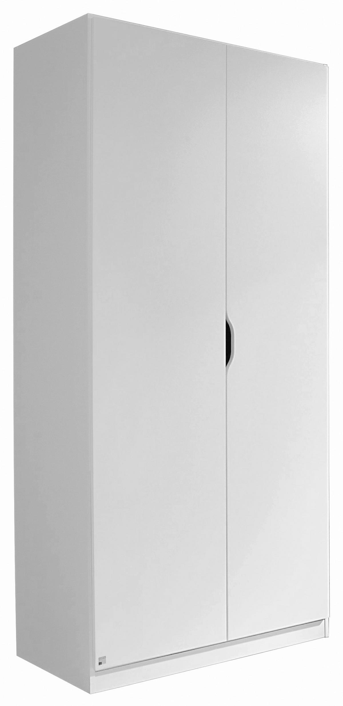 Drehtürenschrank Grifflos 91cm Freising, Alpinweiß Dekor - Weiß, MODERN, Holzwerkstoff (91/197/54cm) - Rauch Möbel