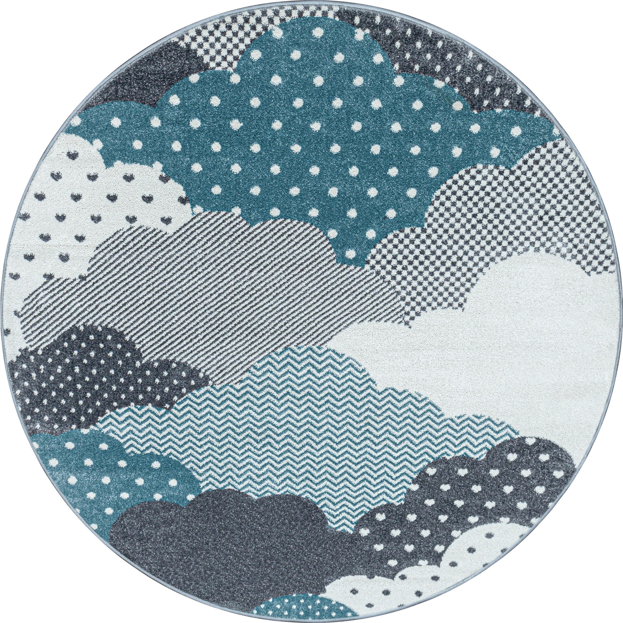 Detský koberec OBLAKY 120cm - modrá, Trend, textil (120cm) - Ben'n'jen