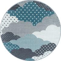 Kinderteppich Rund Wolken Blau Bambi ⌀ 160 cm - Blau, Trend, Textil (160cm) - Ben'n'jen