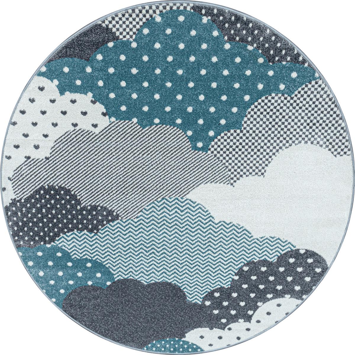 Kinderteppich Rund Wolken Blau Bambi ⌀ 160 cm - Blau, Trend, Textil (160cm) - Ben'n'jen