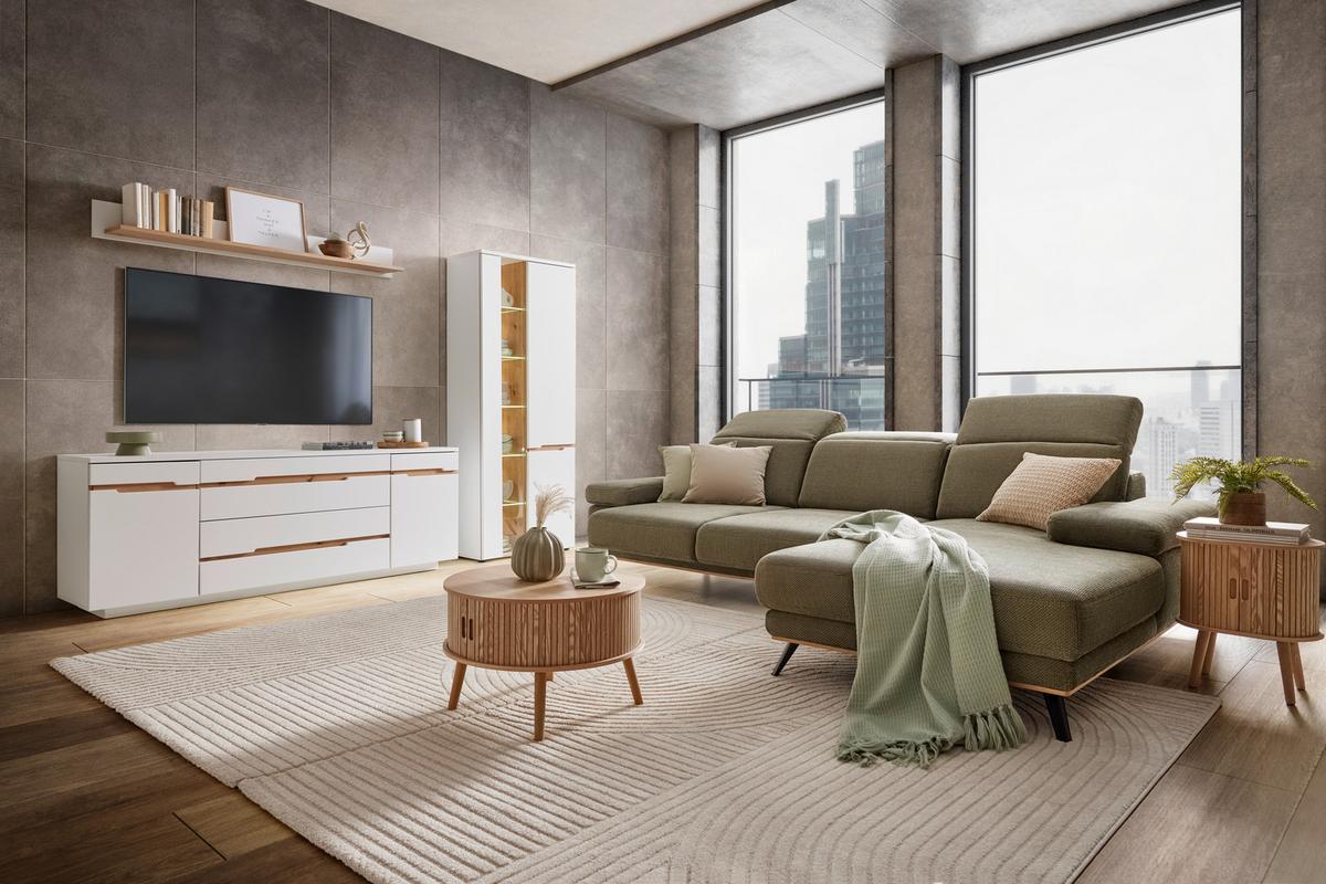 NÁSTĚNNÁ POLICE DALLAS - bílá/dub artisan, Moderní, kompozitní dřevo (160/18/22cm) - Mömax