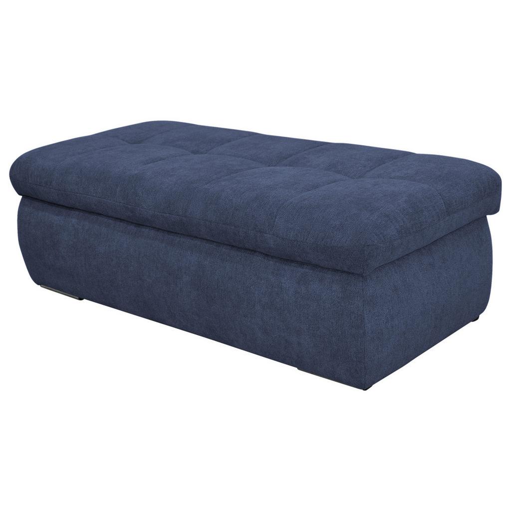 Hockerbank Moric Mikrofaser Dunkelblau H: 43 cm Stauraum