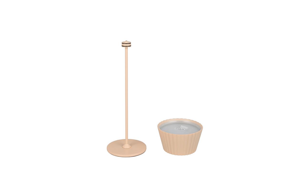 Akku-Tischleuchte Suarez Sandfarben D: 13,5 cm - Sandfarben, Design, Metall (13,5/39,1cm)