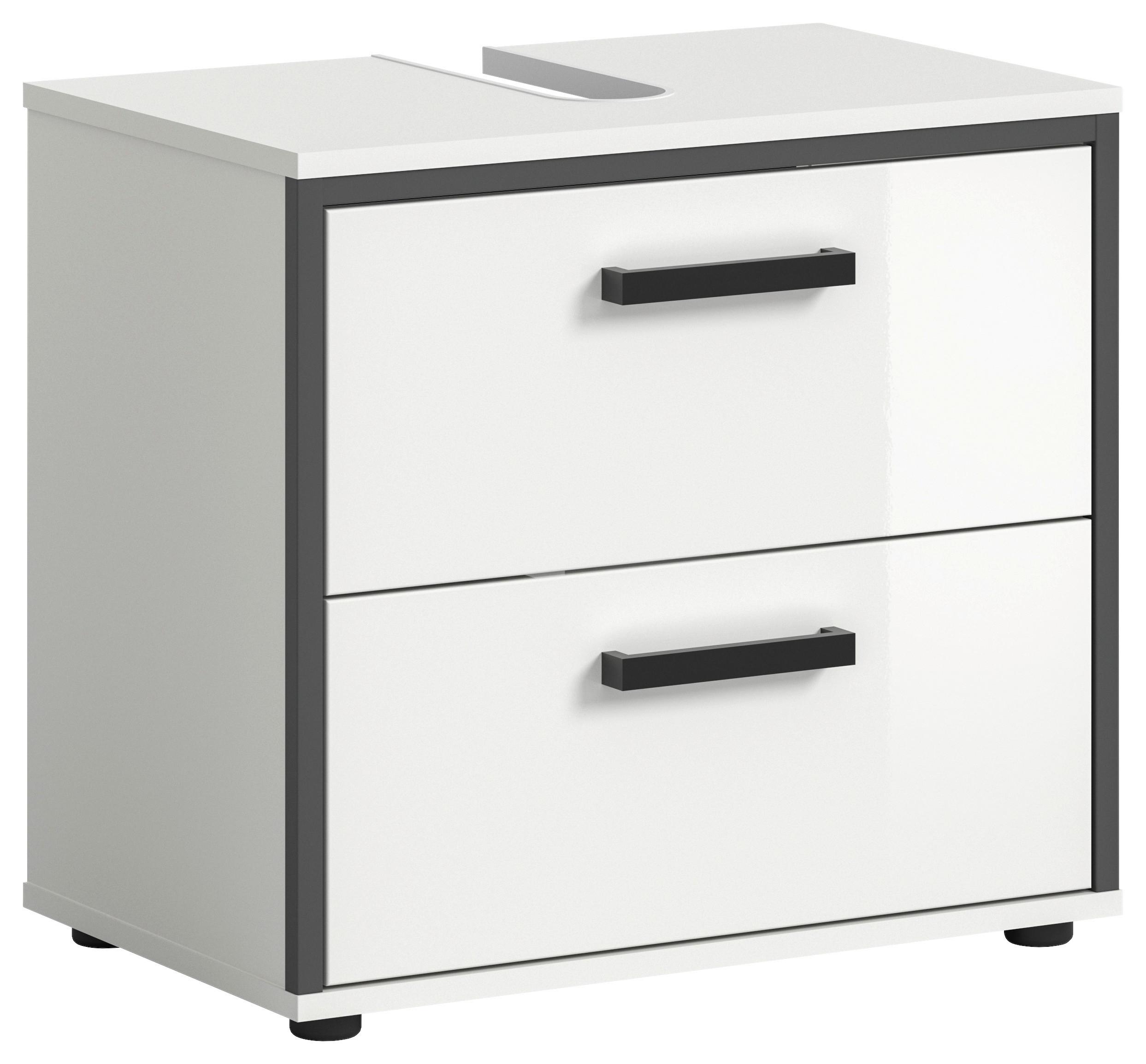 Waschbeckenunterschrank Kojak, Weiß Hochglanz B: 60 Cm