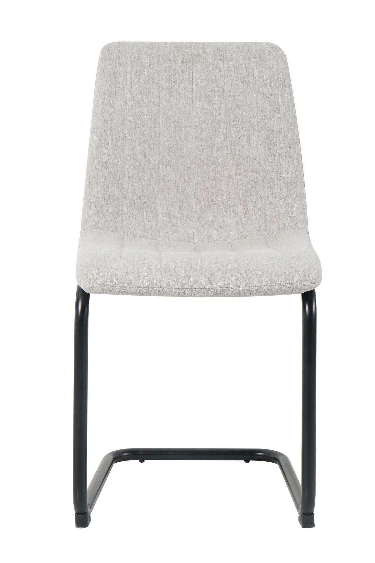 STUHL-SET Strukturgewebe beige, B: 43cm - Beige/Schwarz, Design, Textil/Metall (43/87/53cm) - Livetastic