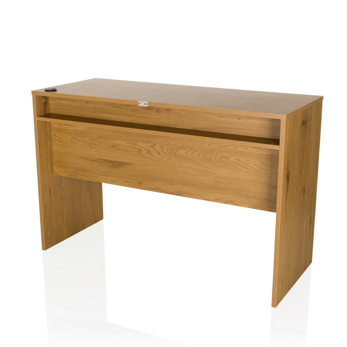 Schreibtisch Weiß/Eichefarben B: 120 cm - Eichefarben/Weiß, MODERN, Holzwerkstoff (120/50/78cm) - MID.YOU