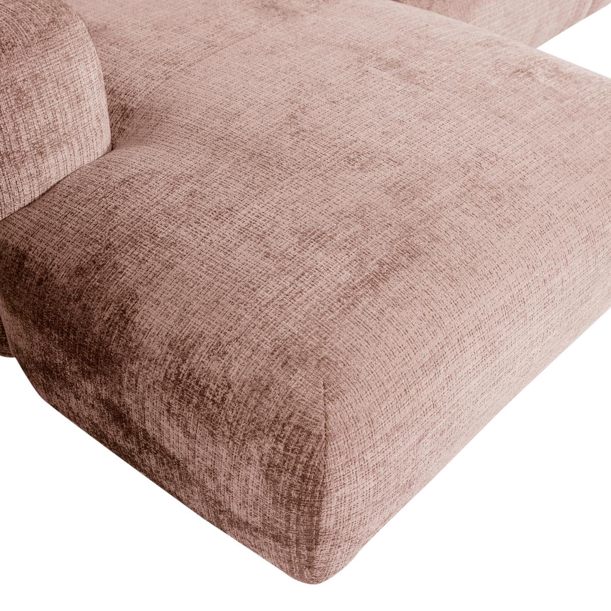 Ecksofa Cloud Taupe, Pink S: 165x280cm - Taupe/Pink, Design, Textil (165/280cm) - Livetastic