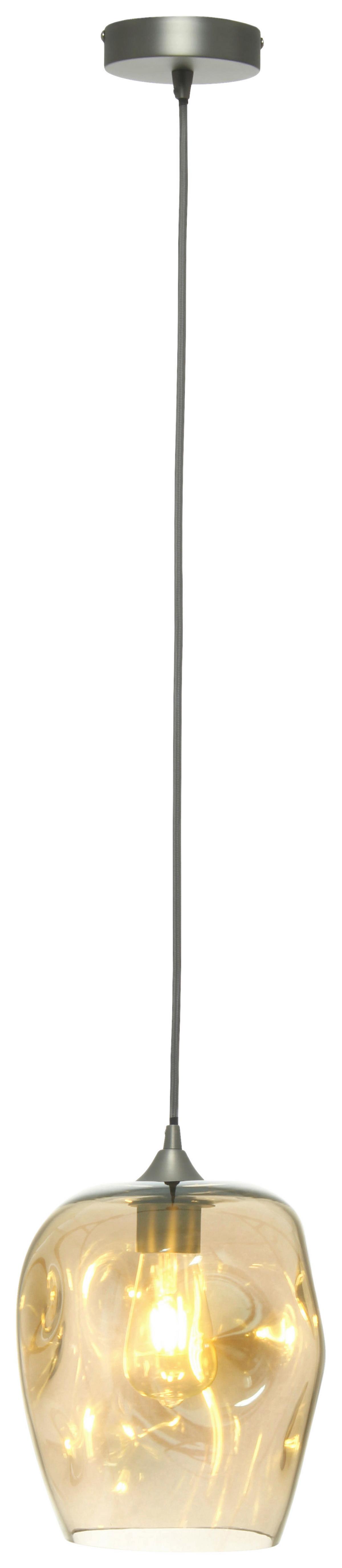 Hängeleuchte Vicky 125 Grau/Klar B: 22 cm - Klar/Grau, Basics, Glas (22/22/34cm) - Kayoom